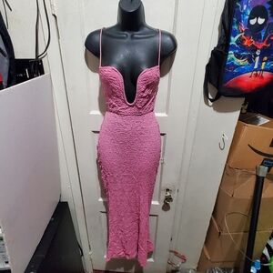 Midi Dress - Bodycon Sweetheart Cut Out Bust Thin Strap Dress Size XS